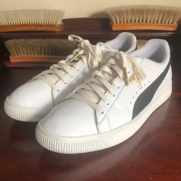 Puma Shoes | Puma Clyde Core Foil Men's Sneakers | Color: Black/White | Size: 10.5 | Bobbymaz188's Closet
